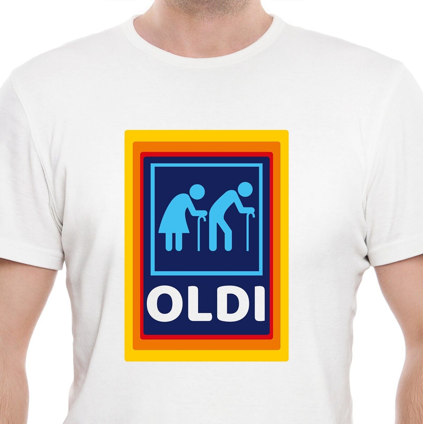 OLDI T-Shirt Men's Aldi Novelty Funny OLD Tee Top Hilarious Joke Tshirt Dad Gift